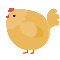 A honey chicken with a head pattern