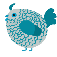A silver and sea chicken with a lace pattern