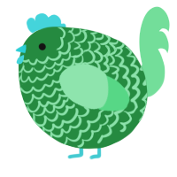 A viridian and spring chicken with a lace pattern