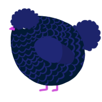 A tumblr and navy chicken with a lace pattern