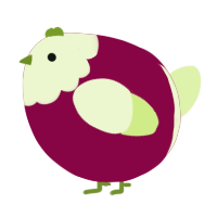 A maroon and apple chicken with a head pattern