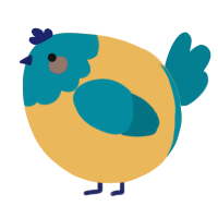 A honey and sea chicken with a head pattern