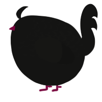 A black chicken with a half-lace pattern