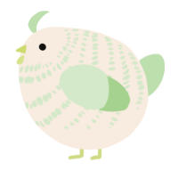 A cream and gluppy chicken with a bar pattern