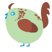 A gluppy and russet chicken with a neck-speckle pattern