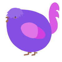 A blurple and orchid chicken