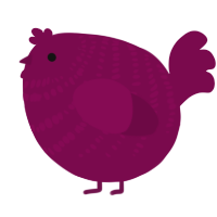 A wine chicken with a bar pattern