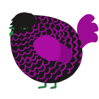A sable and plum chicken with a lace pattern