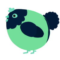 A spring and tumblr chicken with a head pattern