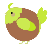A brown and lime chicken with a head pattern