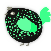 A black and spring chicken with a speckle pattern