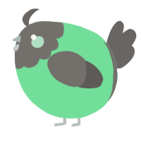 A spring and grey chicken with a head pattern