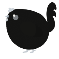 A black chicken with a double-lace pattern