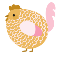 A honey and rose chicken with a lace pattern