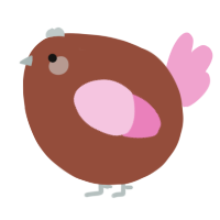 A russet and pink chicken