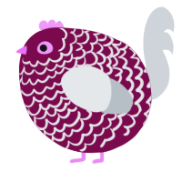A wine and mist chicken with a lace pattern