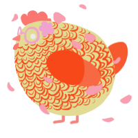 A navy and cerulean chicken with a double-lace pattern