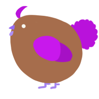 A brown and amethyst chicken