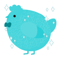A aqua chicken with a double-lace pattern