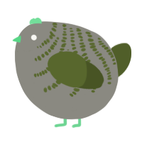 A ash and olive chicken with a half-bar pattern