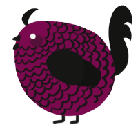 A wine and black chicken with a lace pattern