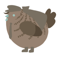 A brown and bark chicken with a half-bar pattern