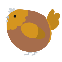 A brown and ochre chicken with a head pattern