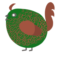 A leaf and russet chicken with a double-lace pattern