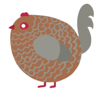 A brown and ash chicken with a lace pattern