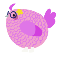 A pink and orchid chicken with a lace pattern