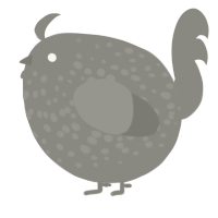 A ash chicken with a speckle pattern