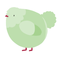 A gluppy chicken with a head pattern