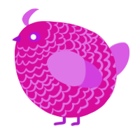 A fuchsia and orchid chicken with a lace pattern