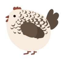A cream and bark chicken with a half-lace pattern
