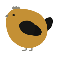 A gold and black chicken