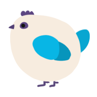 A cream and cerulean chicken