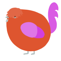 A vermilion and orchid chicken