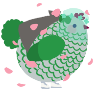 A silver and viridian chicken with a lace pattern