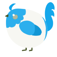 A white and sky chicken with a head pattern