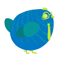 A sapphire and teal chicken with a bar pattern