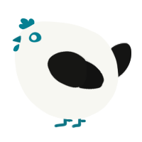 A white and black chicken