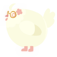 A white chicken with a head pattern