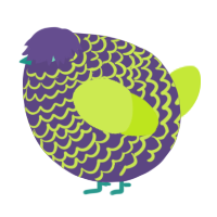 A overcast and lime chicken with a lace pattern