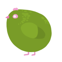 A chartreuse chicken with a neck-speckle pattern