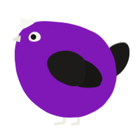A violet and sable chicken