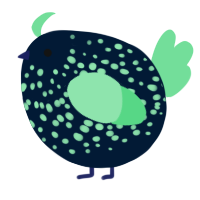 A tumblr and spring chicken with a speckle pattern
