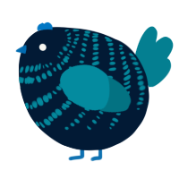A tumblr and sea chicken with a bar pattern