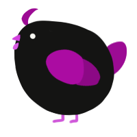 A black and plum chicken