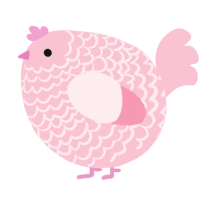 A rose chicken with a lace pattern