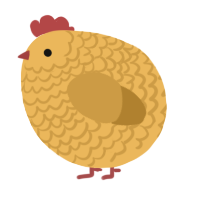 A honey and gold chicken with a lace pattern